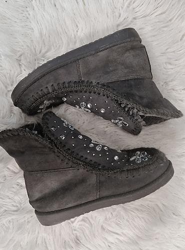 bele ravne sandale: High boots, 39, color - Grey — 2