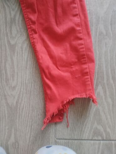 crvene kozne pantalone: S (EU 36) — 2