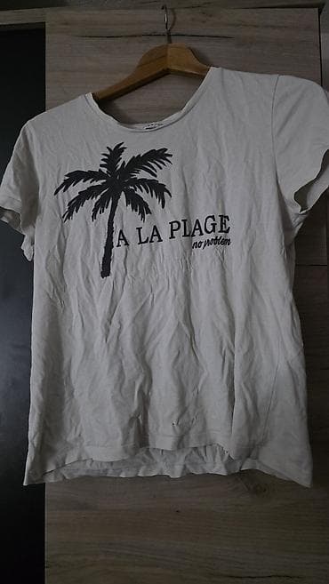 patike sa znakom n: Ženska majica kratkih rukava sa printom palme i natpisom “A LA PLAGE – — 3