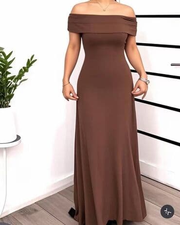 haljine secene ispod grudi: One size, color - Brown, Evening, Without sleeves — 1