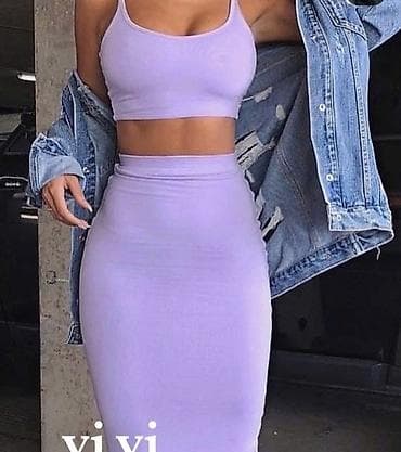 moj sivac: Komplet goenji i donji deo. Crop top majica na bratele i suknja sa — 2