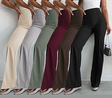 Pantalone: ✅Ženske pantalone sa visokim strukom – ravno/široka nogavica
✅1750 din — 7