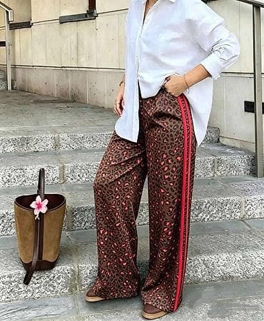 Pantalone: 🔥Ženske široke pantalone sa animal printom i bočnim prugama
✅2400 din — 6