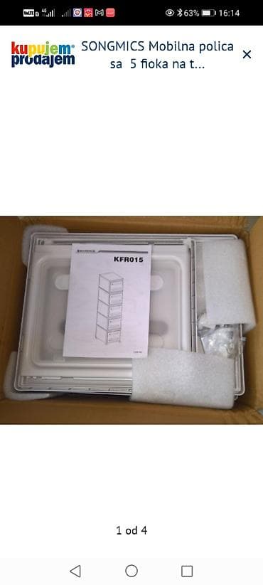 stocic za dnevnu sobu: SONGMICS mobilna polica sa 5 fioka na točkićima – model KFR015W01 - — 4