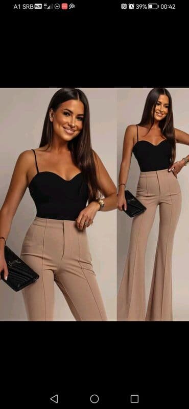 pantalone sa resama: One size, Visok struk, Zvoncare — 1