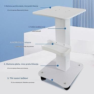 Pojasevi za korekciju držanja: Kozmetički kolica/stalak za aparate – metalna konstrukcija, točkići sa — 6