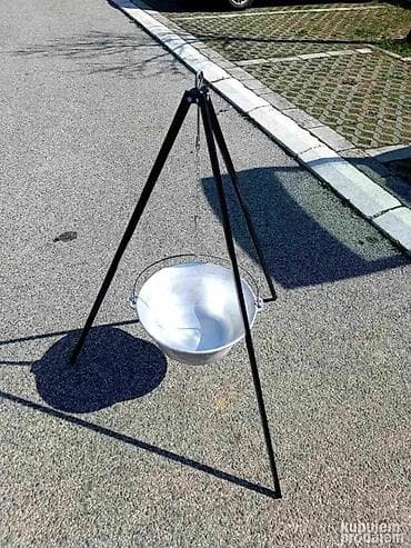 staklene case za desert: Tronožac sa kotlićem za kuvanje na otvorenom - Metalni tronožac — 5