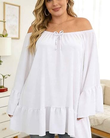 gymshark helanke: Tunike za punije dame – modeli sa otvorenim ramenima - Veličine: XXL — 8