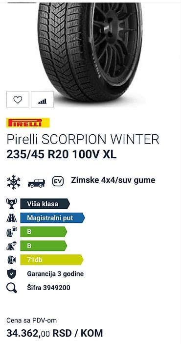 merac sare na gumama: Pirelli Scorpion Winter – set zimskih guma za 4x4/SUV vozila — 1