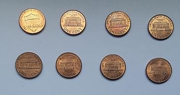 sat sa dijamantima: Kolekcija američkih “Lincoln” penny kovanica (1 cent), osam komada. Na — 2