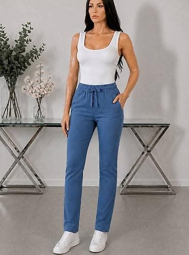 farmerke l: Ženske pantalone sa vezicom – ravnog kroja Dva para po ceni - Tip — 2