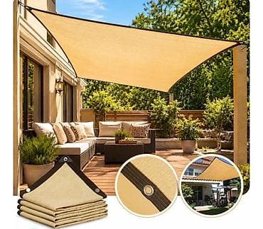 polovni suncobrani: Tenda za dvorište – pravougaona, zaštita od sunca, HDPE materijal NOVO — 7