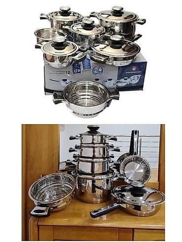 maska za varenje lidl: Komplet posuđa od nerđajućeg čelika – više delova sa poklopcima - — 1