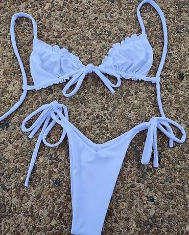 patike nike bele: Beli dvodelni bikini – klasičan trouglasti model - Gornji deo — 1