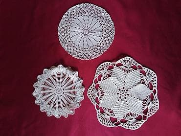 stopa za grede: Ručno hekleni dekorativni miljei – set više komada - Materijal: tanki — 1