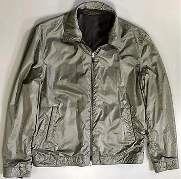 majice saim se: Ermenegildo Zegna Black Lambskin Gray Techno Reversible bomber jacket — 7