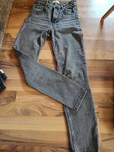 tanke pantalone: ZARA ženske farmerke – siva/uglasta isprana nijansa - Model: uske — 3