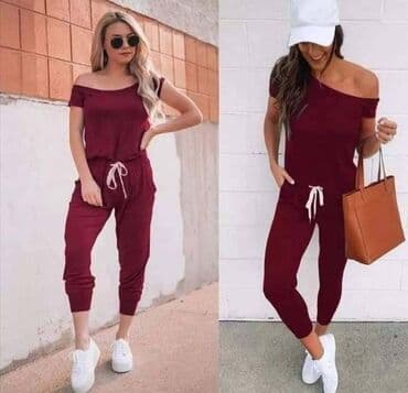 Overalls: One size, Single-colored, color - Burgundy — 1