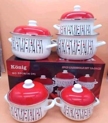 komplet serpe metalac cena: Konig set emajliranih sepi izuzetnog kvaliteta - 5700 din Set sadrzi 5 — 1