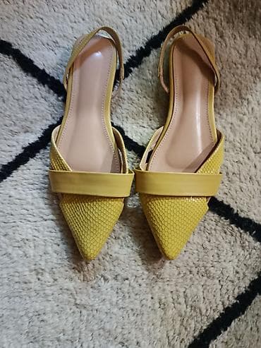 Cipele: Ženske baletanke/slingback cipele u žutoj boji sa špicastim vrhom — 3