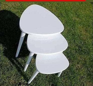 antiques: Set klub stolova – 3 komada (stackable/ugnežđeni) - Dizajn: moderan — 4