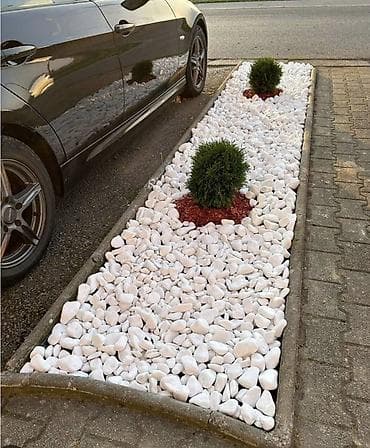 drvene klupe: Dekorativni beli oblutci – pakovanje u vreći - Materijal: prirodni — 4