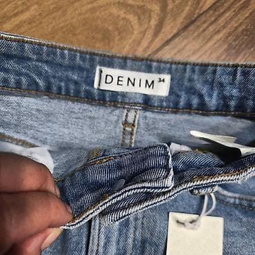 ara patike: Teksas mini suknja, model A-kroja.vel.XS - Materijal: klasični denim — 3