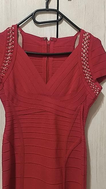 Skirts: Crvena herve leger haljina s kratkim rukavima s/m - Model: pripijena — 2