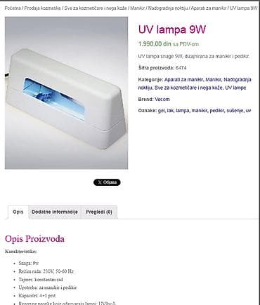 philips cd160: UV lampa 9W za kozmetičare (2 kom.) POTPUNO NOVE kozmetičarske UV — 4