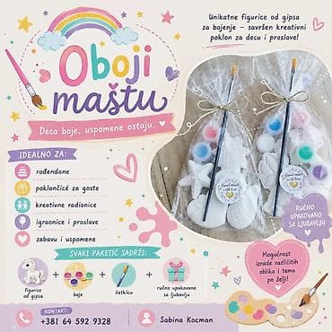 Dečije gipsane figurice za bojenje! 🎨✨ NA STANJU – bez čekanja!🦄