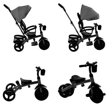 planet bike niš слике: KIKKA BOO Tricikl XAMMY – light grey (Šifra: KKB2) Multifunkcionalni — 5