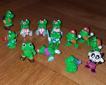 Kinder igracke frog. Pise Ferrero 1993.godina. Razne. zaba kliza