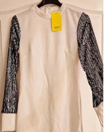 haljine c a: One size, color - White, Cocktail, Long sleeves — 2