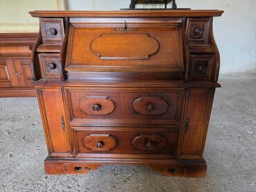 Furniture: Elegantan drveni sekreter sto sa preklopnom radnom površinom, idealan — 1