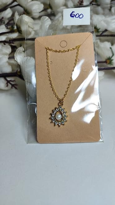 mantili za prolece: Ogrlica sa privjeskom u obliku suze - Boja metala: zlatna - Lančić — 3