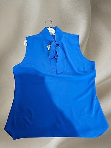 kosulje zenske legend: Plava bezrukavna bluza sa mašnom Razni br - Elegantna ženska bluza — 1