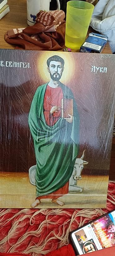 poklon korpe: Ikona Svetog Luke – reprodukcija na platnu 40x 30cm - Prikaz: Sveti — 1