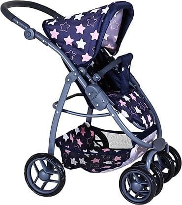 Lutke: Kolica Knorr Coco Star Blue Pink – kombinovana kolica za lutke - — 3