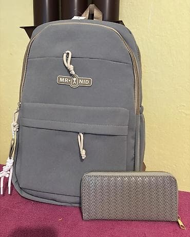 pribor za lov: Sivo dnevni ranac MR. NID + sivi zip novčanik - Ranac u nežno sivoj — 1