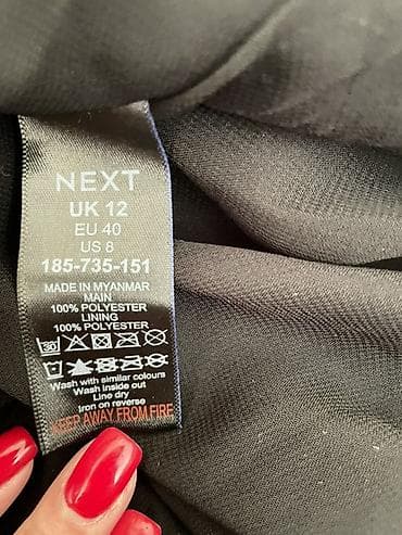 ugg papuče ženske: NEXT ženska haljina – crna sa sitnim bež tufnama - Model: mini/iznad — 4