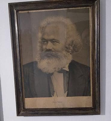 Karl Marks i Fridrih Engels Uramljene fotografije sa staklom. U