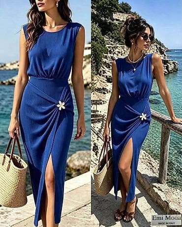 bunda s: Elegantna midi letnja haljina Emi Moda – Made in Italy - Kroj: bez — 9