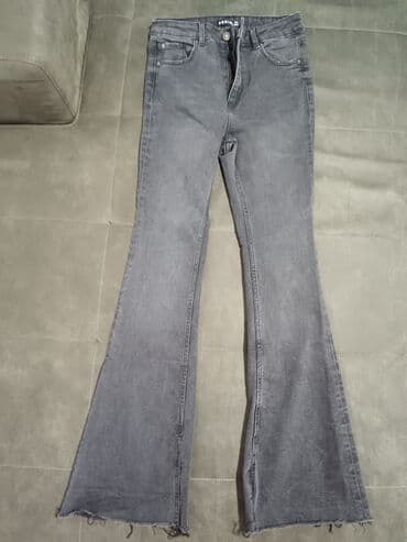 Ženski džins pantalone – model zvono/flare - Materijal: denim sa