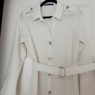 crna uska haljina dugih rukava: Zara S (EU 36), bоја - Bela, Dugih rukava — 3