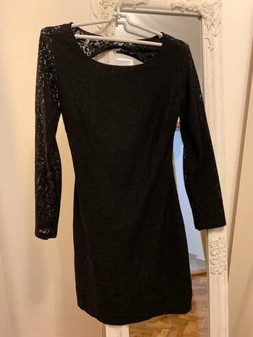 Zara S (EU 36), color - Black, Cocktail, Long sleeves