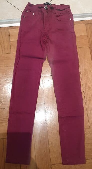 pepco stvari za devojcice: Roze bordo boje uske moderne farmerke za devojcice. Super slim — 5