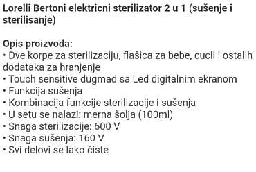 Igračke: Lorelli sterilizator i sušač za bebi opremu. Malo koriscen, u odlicnom — 7