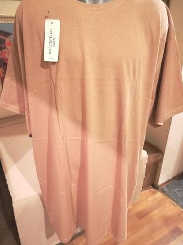 c a basic majice: Short sleeves T-shirt, 6XL (EU 64), color - Beige, Cotton — 4