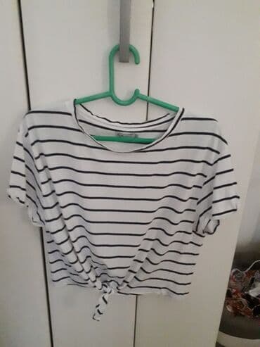 lindex majice: Bershka, L (EU 40), Cotton, color - White — 1