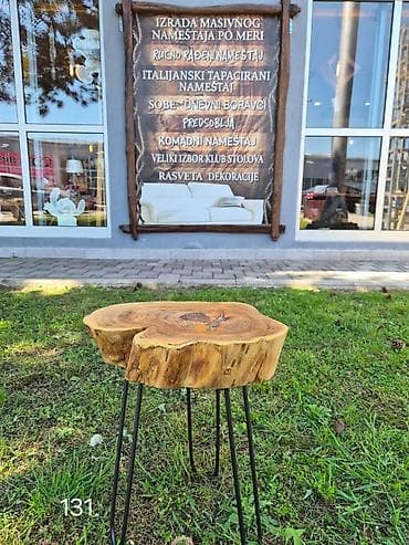jysk sto za kompjuter: Klub sto napravljen od unikatnog panja Dimenzije: 39x37 H 46,5 — 1